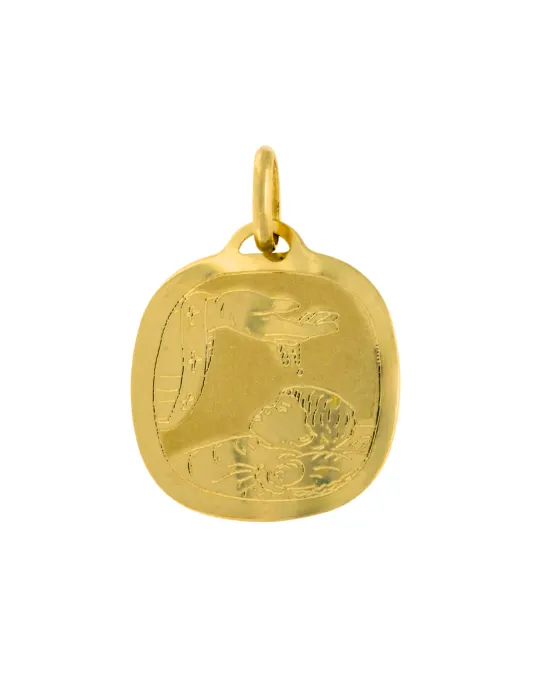 18CT Y/G BAPTISM MEDAL 14mm